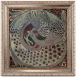 GALILEO CHINI (Firenze 1873 - 1956), Tile with peacock