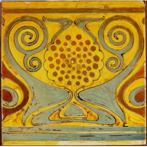 GALILEO CHINI (Firenze 1873 - 1956), Dlaždica so žltým dekorom