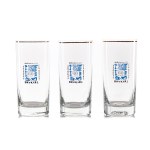 Set of three jubilee glasses. Cooperative Sports Club Drukarz Warsaw