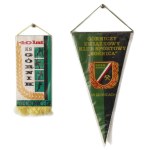 A pair of sports pennants