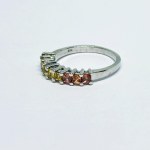 Silberring mit natürlichen mehrfarbigen Saphiren