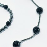 Silver set with Hematite and Onyx