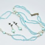 Silver set with colored stones