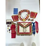 Freemasonry: a set of paraphernalia, insignia and a book of R.A.O.B. G.L.E. rituals.