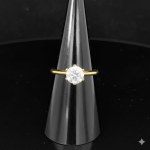 SOLITAIRE ENGAGEMENT RING WITH NATURAL DIAMOND IN YELLOW GOLD