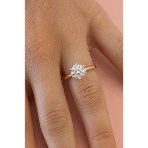 SOLITAIRE ENGAGEMENT RING WITH NATURAL DIAMOND IN YELLOW GOLD