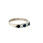 2.23 GR WHITE GOLD RING WITH DIAMONDS AND SAPPHIRES - A3703