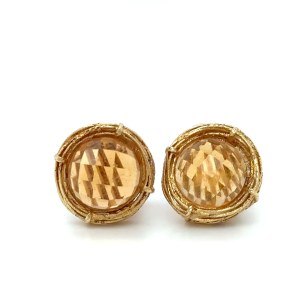GOLD EARRINGS WITH CITRINE QUARTZ - MH51203