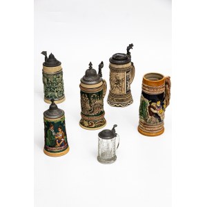 Set of 6 tankards, Germany 20th century.