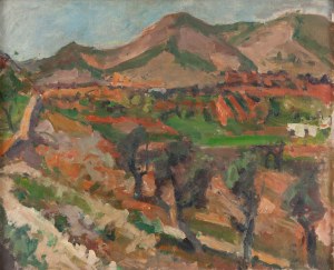 Zygmunt Schreter (1886 Łódź - 1977 Paryż), Pejzaż górski z winnicą