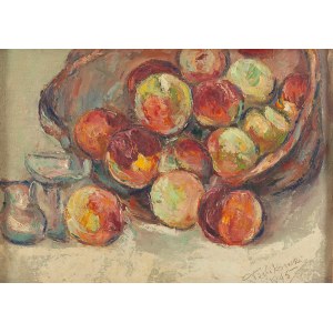 Włodzimierz Terlikowski (1873 Poraj near Łódź - 1951 Paris), Still life with apples, 1945