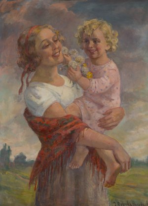 Janina Bobińska-Paszkowska (1894 Warszawa - 1973 Warszawa), Matka z dzieckiem