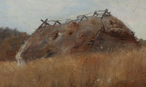 Łucja Bałzukiewicz (1887 Wilno - 1976 Lublin), Pejzaż ze stodołą