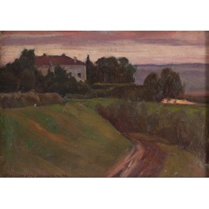 Stanisław Straszkiewicz (1870 Varšava - 1925 Varšava), Krajina pri západe slnka, 1924
