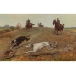 Karol Wierusz-Kowalski (1869 Varšava - 1953 Poznaň), Lov na zajace