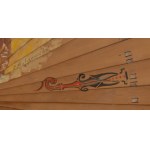 Jacek Malczewski (1854 Radom - 1929 Krakow), Fan with a pair of harvesters, 1900