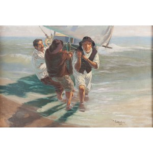 Jakub Michał Kasprowicz (1905 Zubrza k. Lwowa - 1975 Komorów), Powrót rybaków, 1937