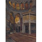Wlastimil Hofman (1881 Prague - 1970 Szklarska Poreba), Interior of the Hagia Sophia in Istanbul, 1940