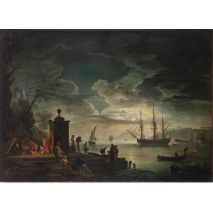 Claude Joseph Vernet, Circle (18th century), Port in Moonlight
