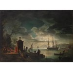 Claude Joseph Vernet, Circle (18th century), Port in Moonlight