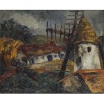 Emmanuel Katz (1894 Krzemieniec - 1962 Tel Awiw), Wiejski pejzaż z wiatrakiem, 1927