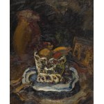 Emmanuel Katz (1894 Krzemieniec - 1962 Tel Awiw), Martwa natura z dzbanem i koszykiem owoców, 1928
