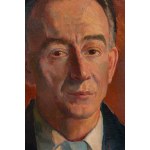 Antoni Michalak (1899 Kozłów Szlachecki - 1975 Varšava), Portrét muža s modrou kravatou, 1959