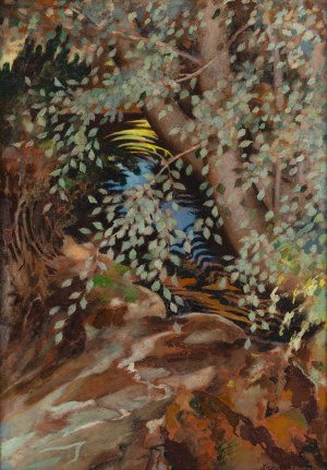 Kazimierz Sichulski (1879 Lwów - 1942 Lwów), Nad leśnym strumieniem, 1929