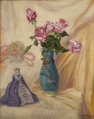 Stefan Sonnewend (1885 Poznań - 1939 Dubno), Martwa natura z porcelanową figurką, 1920