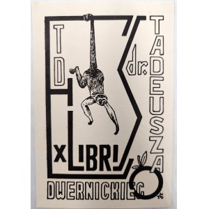 Stanisław Mękicki ( 1924 - 2016), Exlibris Dr. Tadeusze Dwernického, Lvov 1943 [ razítko autora ].