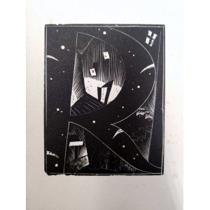 Tadeusz Cieślewski (syn) [ 1895 - 1944] - Iniciála - dřevoryt v exlibris, 1929