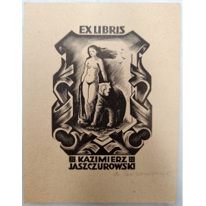 Czesław Borowczyk (1912 -1995), Ex libris Kazimierz Jaszczurowski, xilografia del 1950 ca. 1950