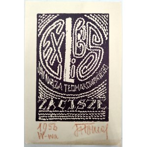 Janusz Tłomakowski ( 1896 -1980) Exlibris autora - dřevoryt, Varšava 1956