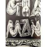 Richard Kaljo ( 1914 - 1978), - Ex libris Gianni Mantero, woodcut ca. 1966 [ Ex-libris, nude ].