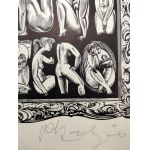 Richard Kaljo ( 1914 - 1978), - Ex libris Gianni Mantero, woodcut ca. 1966 [ Ex-libris, nude ].