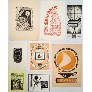 Sbírka - let 7 exlibris knihoven a institucí - Konin, Białogard, Zamość [ Ex-libris ].