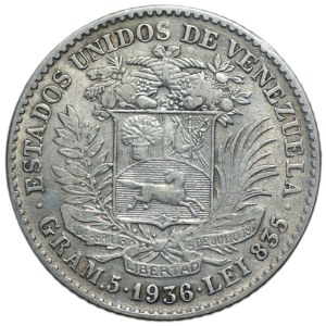 Venezuela, 1 bolivar 1936