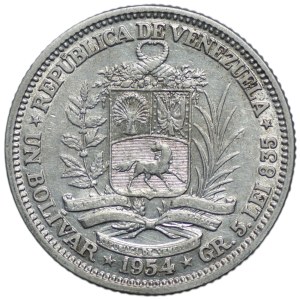 Venezuela, 1 bolivar 1954