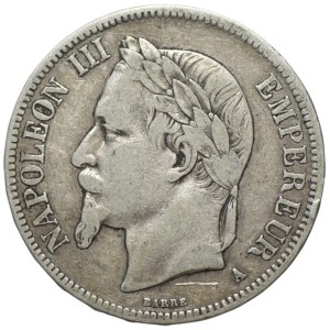 Francja, 5 franków 1868, A, Napoleon III