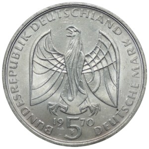 Germany, 5 marks 1970, 200th anniversary of Ludwig van Beethoven's birth