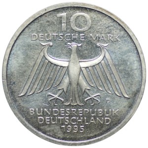 Germany, 10 marks 1995, 150th anniversary of the birth of Wilhelm Conrad Röntgen