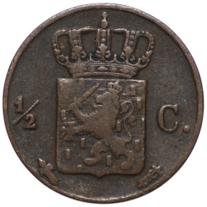 Pays-Bas, 1/2 cent 1843