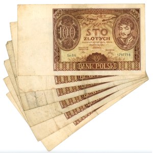 100 gold 1934, set of 6 pieces