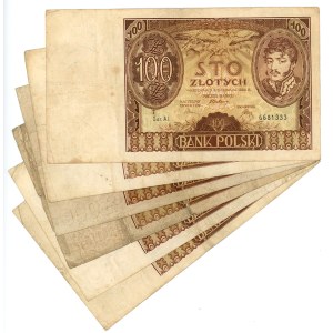 100 zloty 1934, II set of 6 pieces