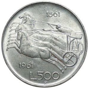 Itálie, 500 lir 1961, 100. výročí sjednocení Itálie