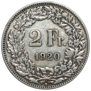 Szwajcaria, 2 franki 1920, B