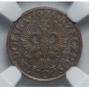 1 haléř 1928, NGC MS 62 BN