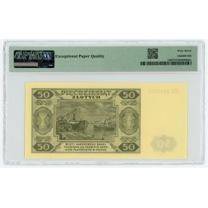 50 zlatých 1948, série EL, PMG 67 EPQ, 2. max. bankovka