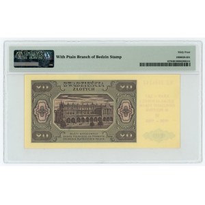 20 zl. 1948, série KE s příležitostným přetiskem, PMG 64