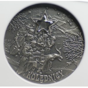 20 złotych 2001, Kolędnicy, NGC MS 70 ANTIQUED